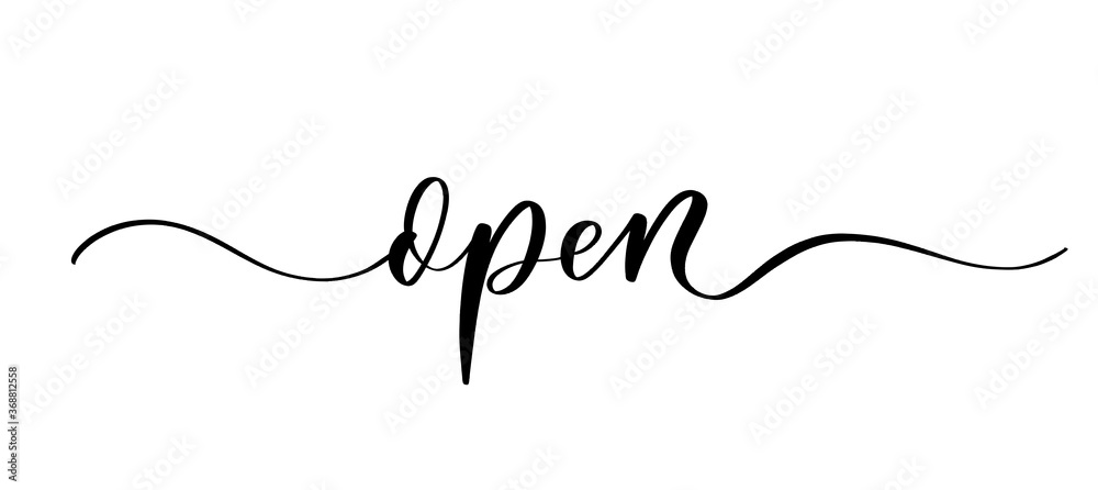 Open - vector calligraphic inscription with smooth lines. Open - vector calligraphic inscription with smooth lines.