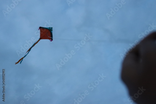 flying kite on the sky, kite fly, kite with hand