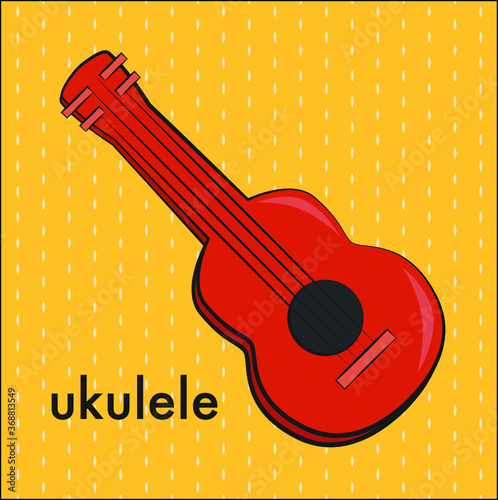 red ukulele vector illustration