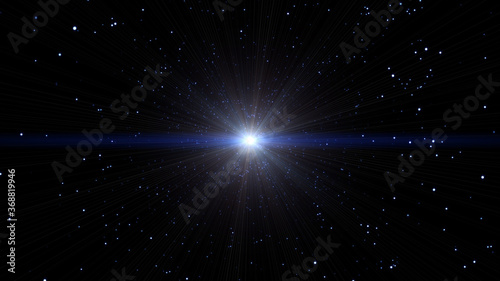 Fototapeta Naklejka Na Ścianę i Meble -  particle light explosion in space