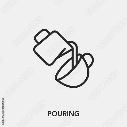 pouring icon vector. Linear style sign for mobile concept and web design. pouring symbol illustration. Pixel vector graphics - Vector.