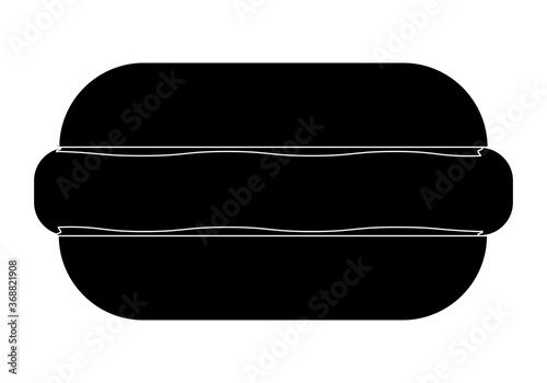 Icono negro de una hamburguesa en fondo blanco.