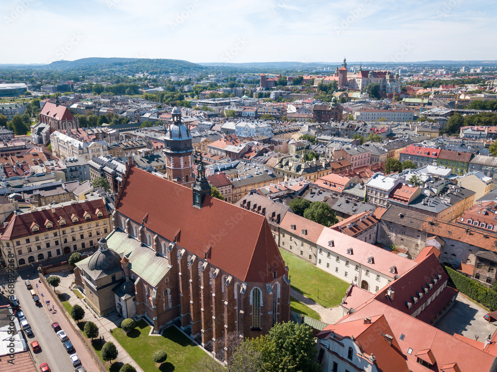 Corpus Christi Church in Kazimierz. Aerial shot