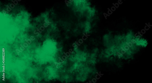 Green Fog or smoke color isolated background for effect, text or copyspace.