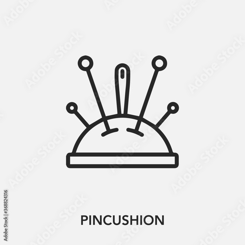 pincushion icon vector. Linear style sign for mobile concept and web design. pincushion symbol illustration. Pixel vector graphics - Vector.