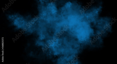 Cobalt Fog or smoke color isolated background for effect, text or copyspace.