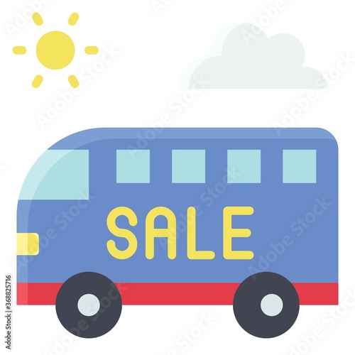 Touring bus icon, Summer sale related vector