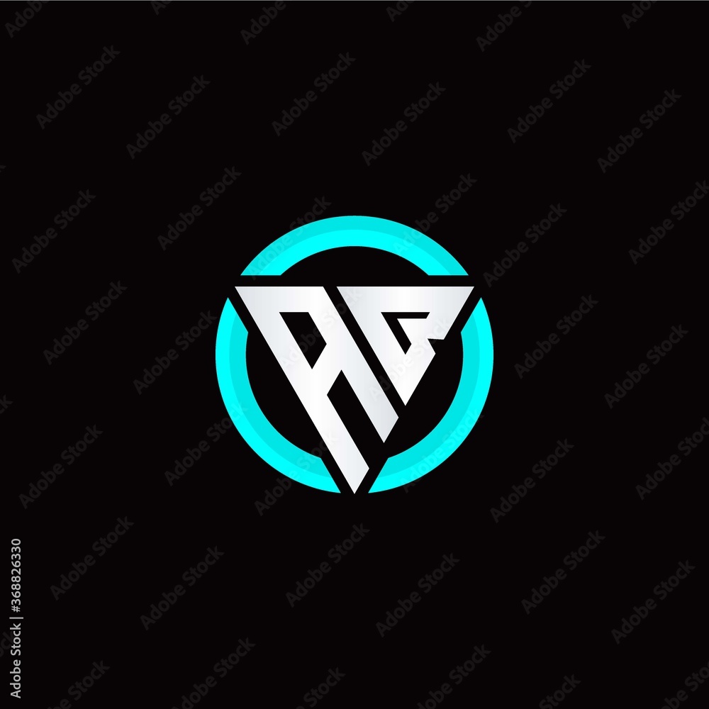 A B initial logo modern triangle with circle A B initial logo modern triangle with circle