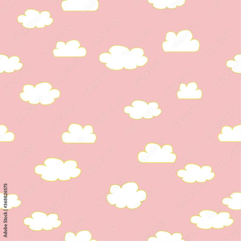 seamless background with clouds pink 