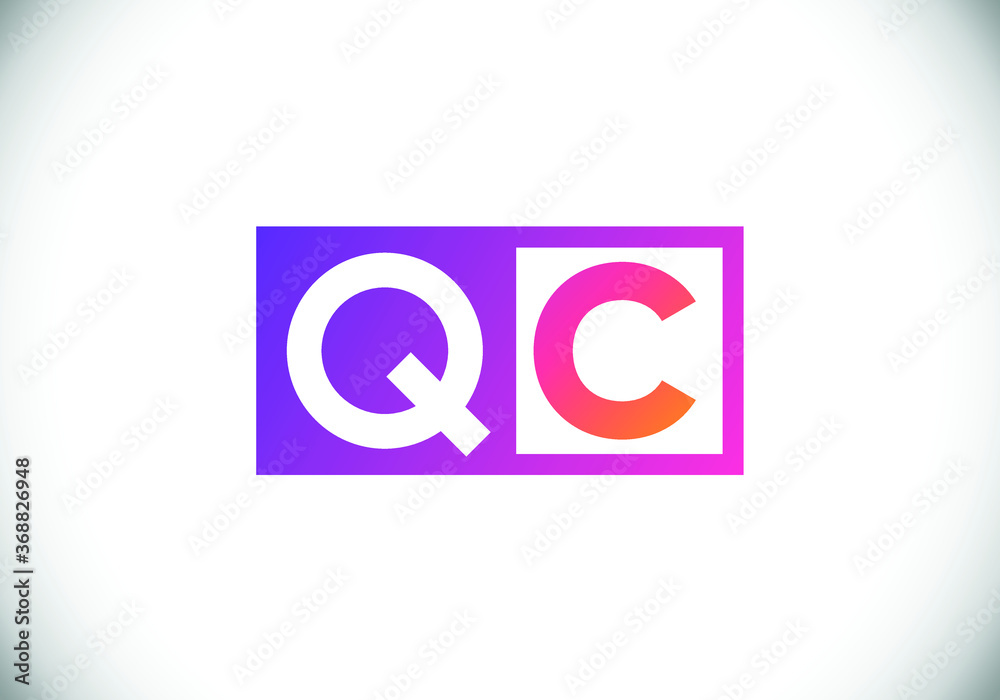 Q C Initial Letter Logo design, Graphic Alphabet Symbol for Corporate Business Identity