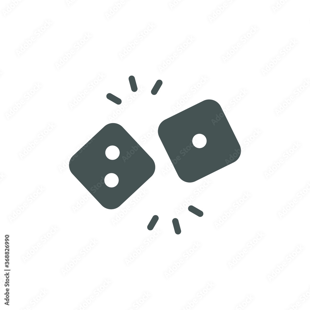 Two Dices cube, dice icon solid. gamble or gambling for casino equipment. dual Luck circle for game player. Modern style for web template, app. vector illustration. Design on white background EPS 10 Two Dices cube, dice icon solid. gamble or gambling for casino equipment. dual Luck circle for game player. Modern style for web template, app. vector illustration. Design on white background EPS 10