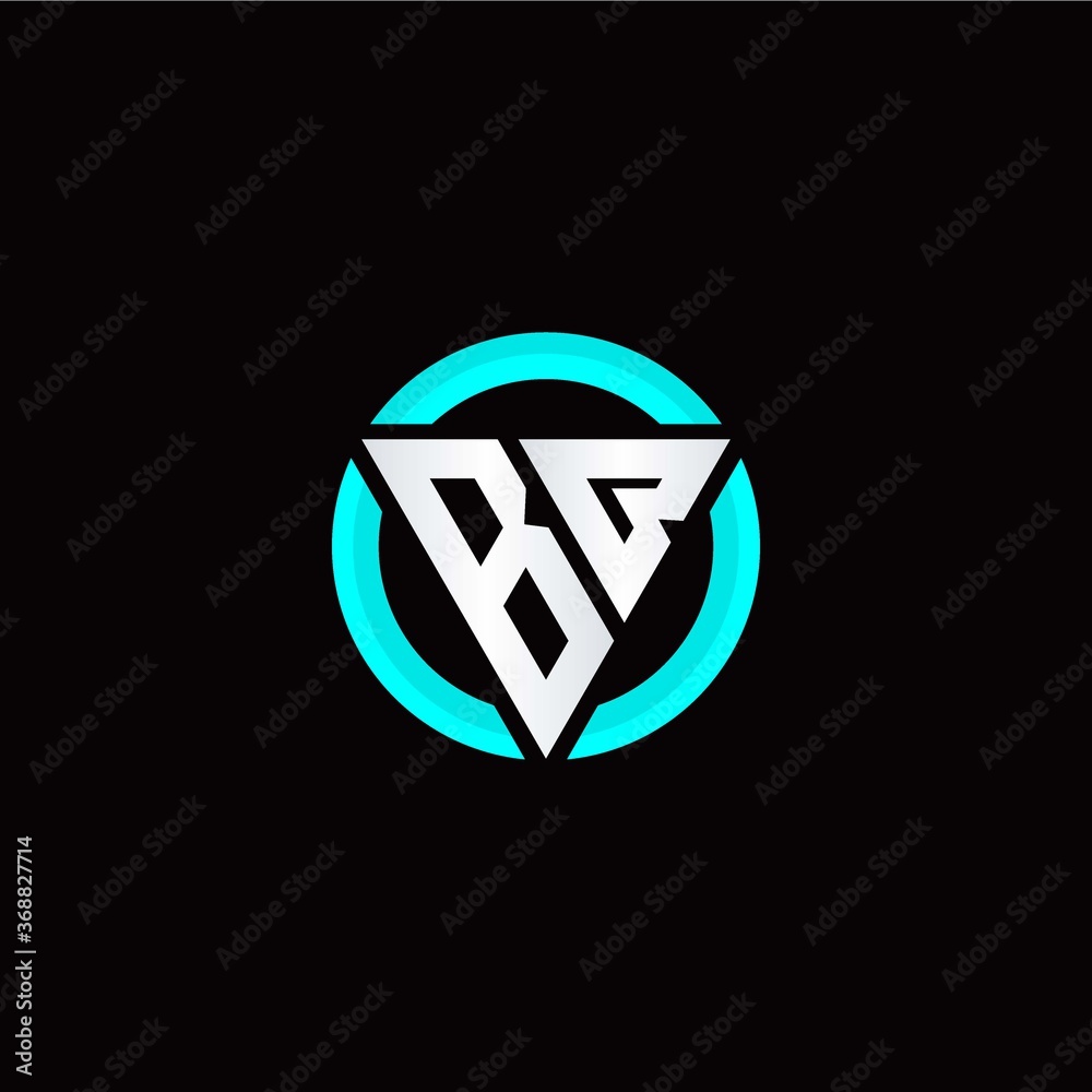 B B initial logo modern triangle with circle B B initial logo modern triangle with circle