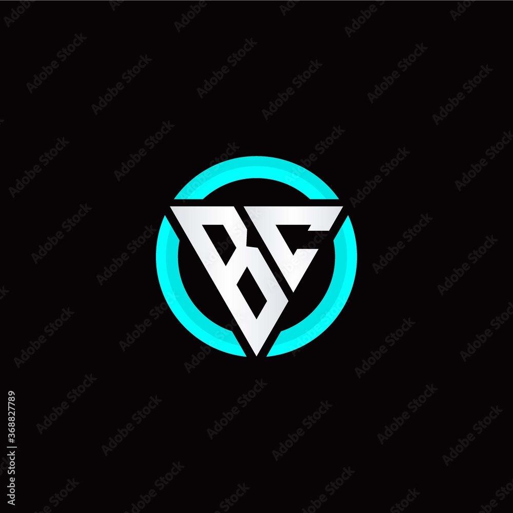 B C initial logo modern triangle with circle B C initial logo modern triangle with circle