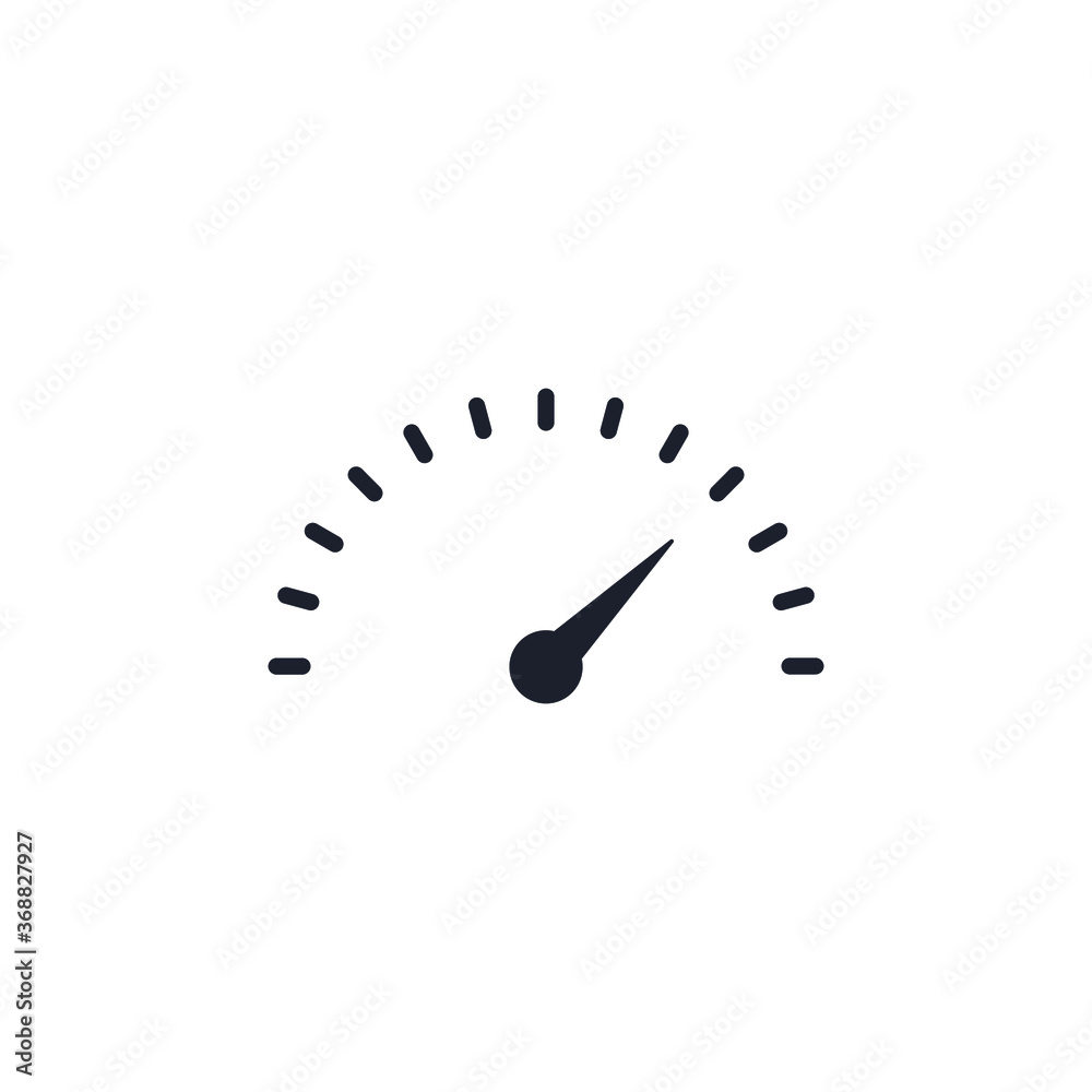 speedometer icon line, outline, silhouette. Tachometer measurement, Power speed accelerate. Fuel level indication Vector illustration. design on white background. EPS 10