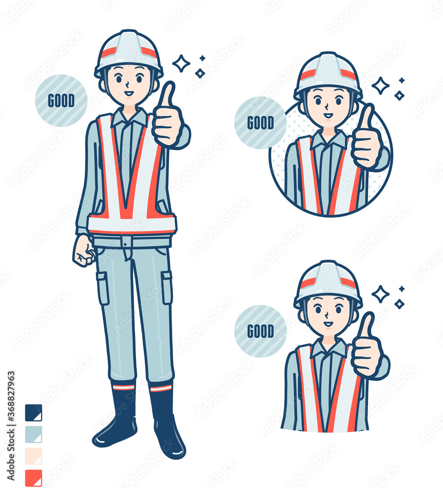 simple reflection vest man_Thumbs-up simple reflection vest man_Thumbs-up