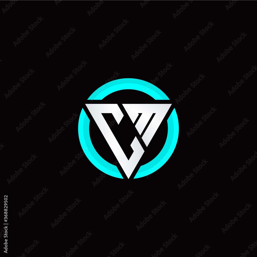 Fototapeta premium C M initial logo modern triangle with circle