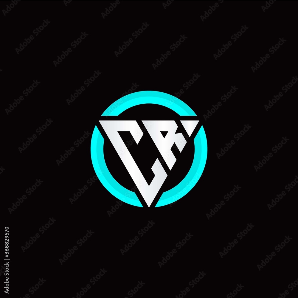 C R initial logo modern triangle with circle C R initial logo modern triangle with circle