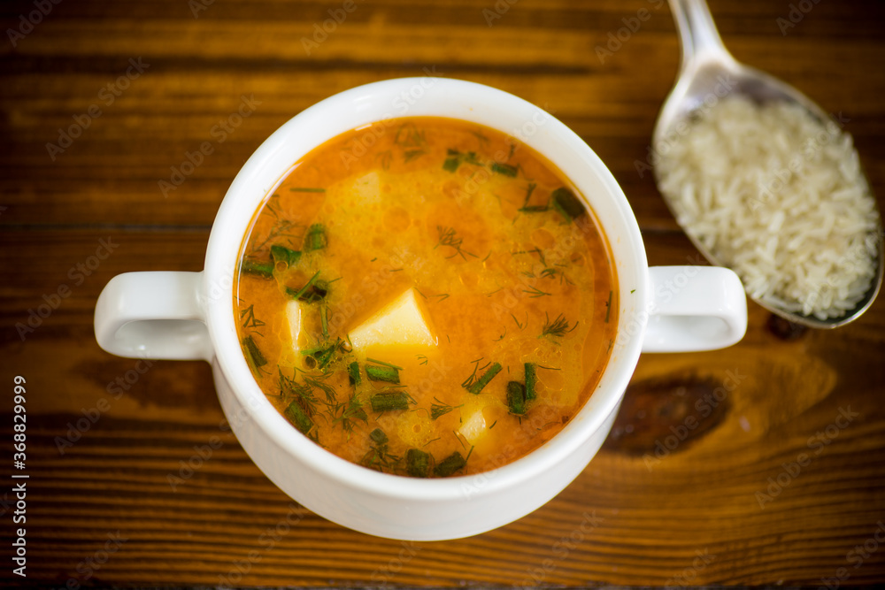vegetarian tomato rice soup in a plate vegetarian tomato rice soup in a plate