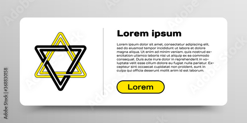 Line Star of David icon isolated on white background. Jewish religion symbol. Symbol of Israel. Colorful outline concept. Vector.