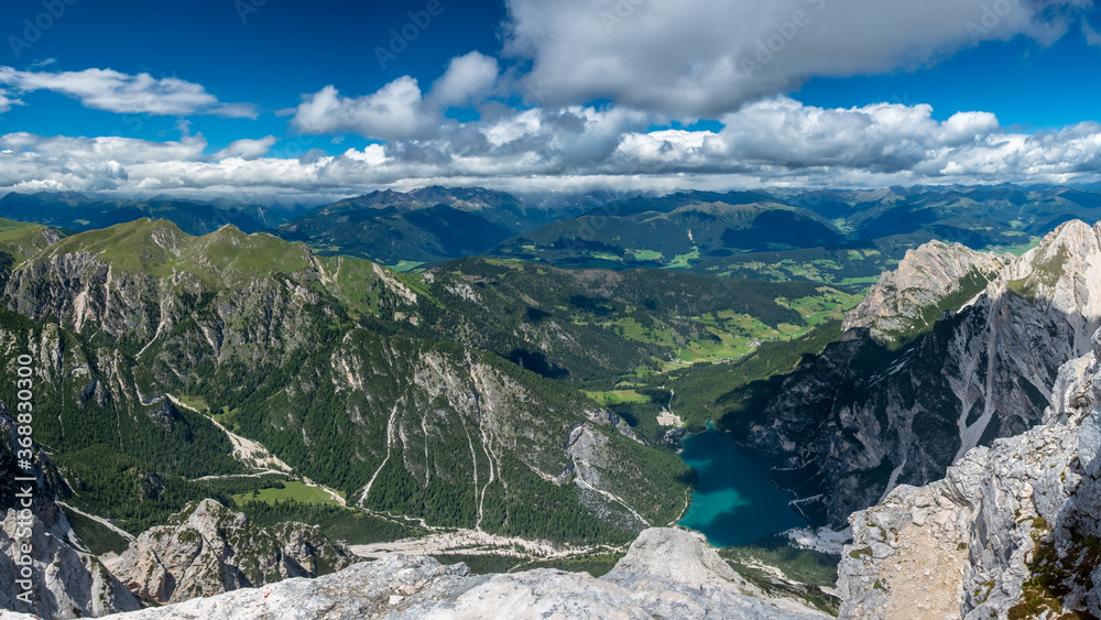 Naklejka premium Trekking in the majestic Dolomiti of Alto Adige