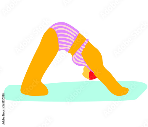 yoga women body bikiny sporty meditation zen symbol bold illustration