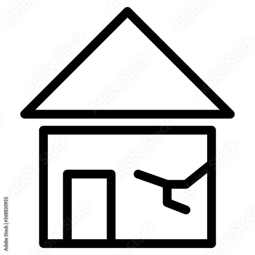 Broken house icon