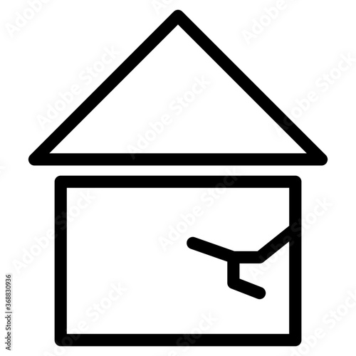 Broken house icon