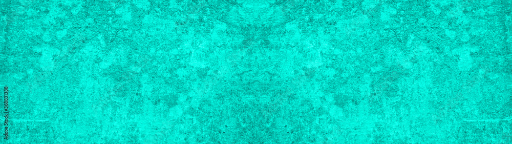 Abstract turquoise bright blue aquamarine stone concrete paper texture background panorama banner long, with space for text