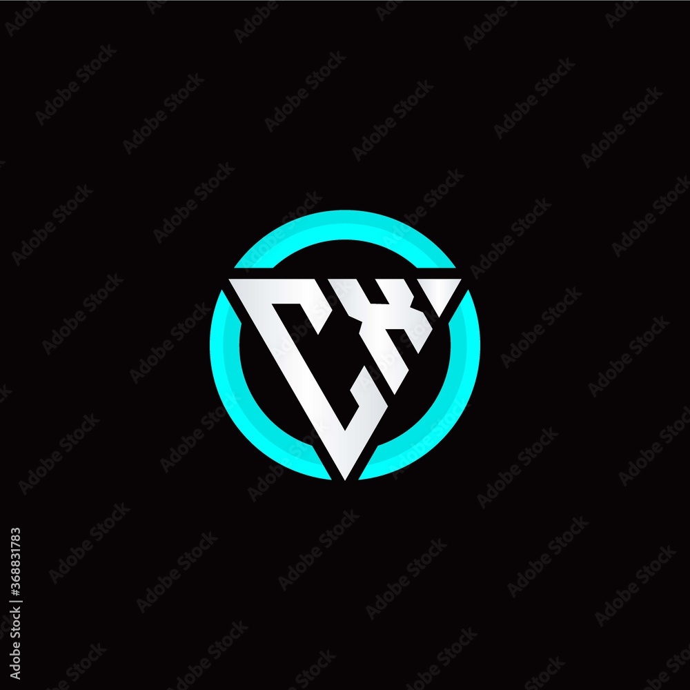 C X initial logo modern triangle with circle C X initial logo modern triangle with circle