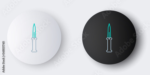 Line Knife icon isolated on grey background. Army knife. Colorful outline concept. Vector.