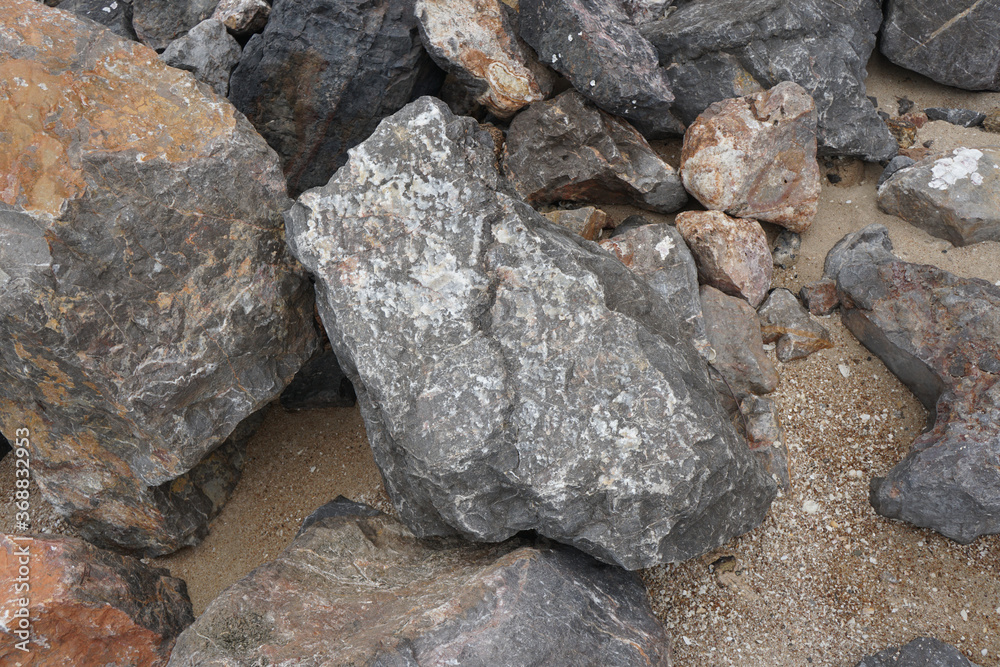 Limestone rock found on the eastern coast of Thailand