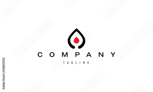 Vector logo on which an abstract image of a drop of blood personifies donated blood.