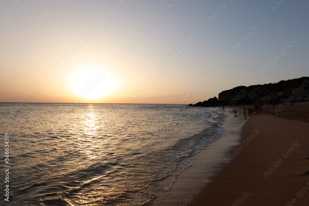 Sunset at Cala El Frailecillo in the Calas de Roche de Conil de la Frontera. Cadiz Andalusia. Spain Sunset at Cala El Frailecillo in the Calas de Roche de Conil de la Frontera. Cadiz Andalusia. Spain