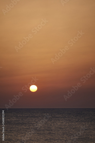 Sunset at Cala El Frailecillo in the Calas de Roche de Conil de la Frontera. Cadiz Andalusia. Spain