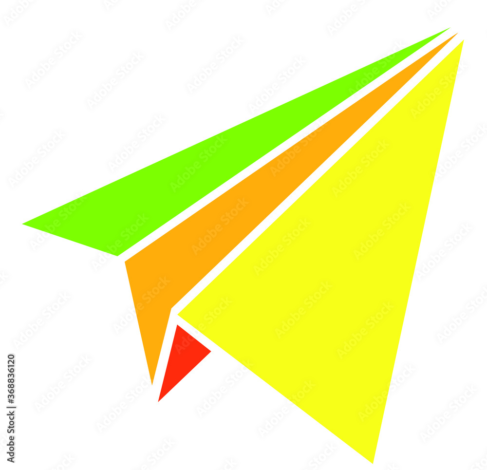 flying paper plane fly air idea symbol on white background Stock Vector ...