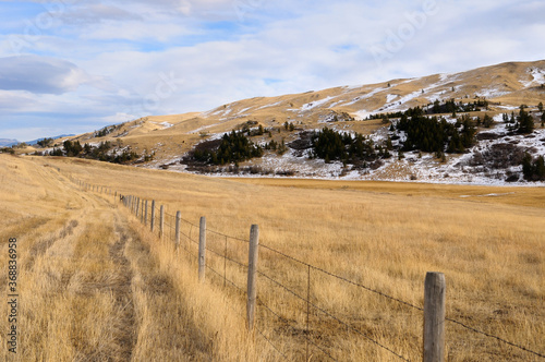 Pasture land at Bozeman Pass on Old Boseman Hill Road Montana photo