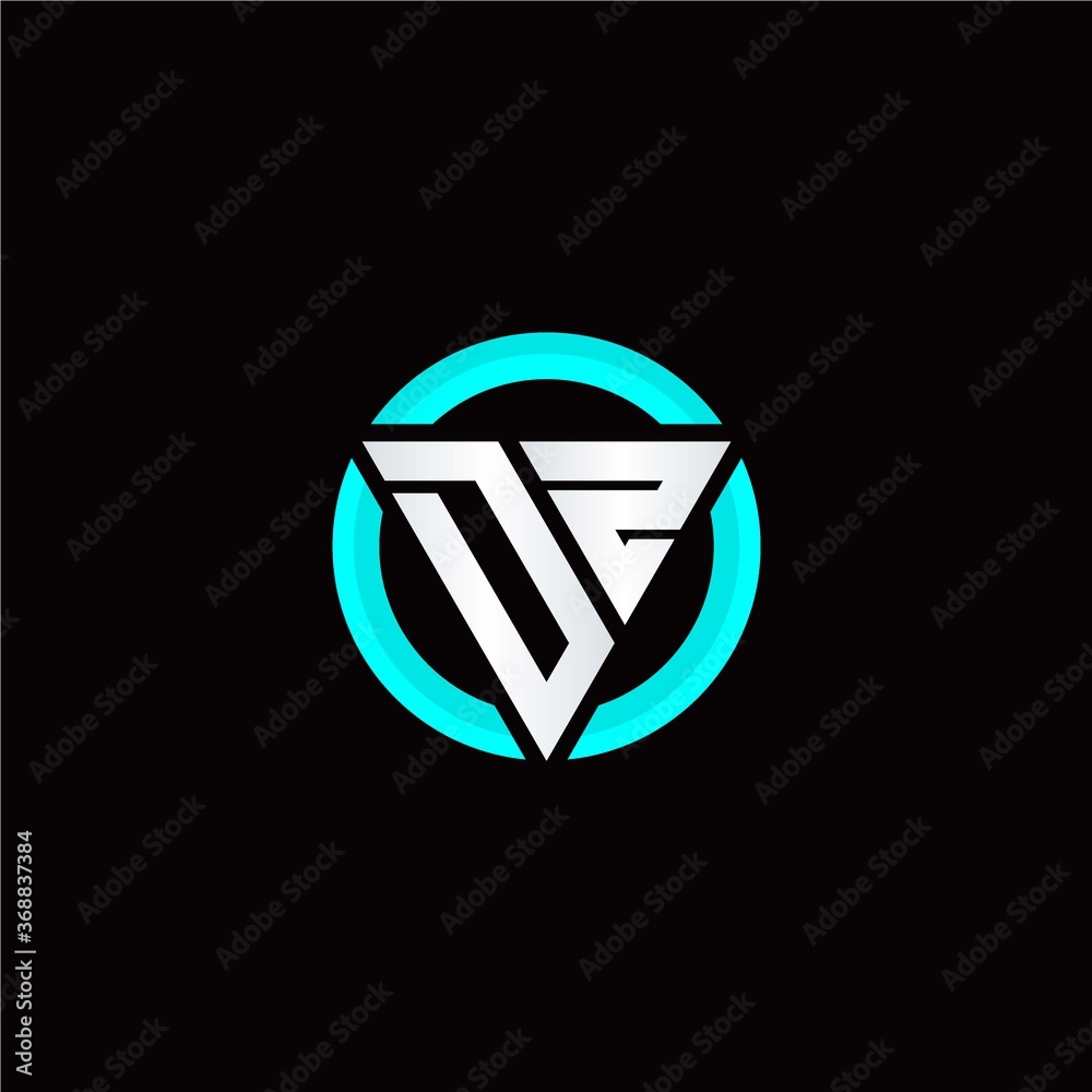 D Z initial logo modern triangle with circle D Z initial logo modern triangle with circle