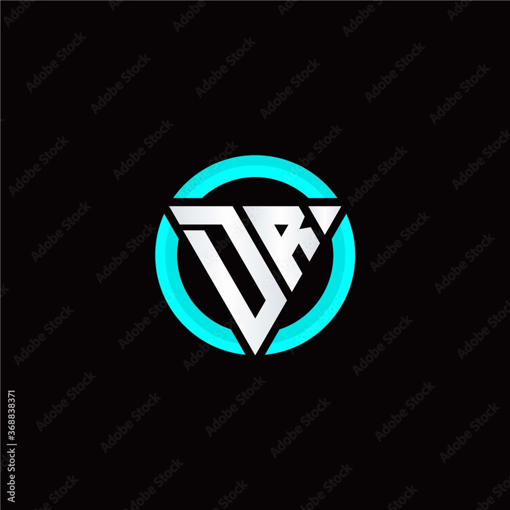 D R initial logo modern triangle with circle D R initial logo modern triangle with circle
