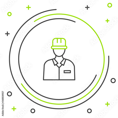 Line Oilman icon isolated on white background. Colorful outline concept. Vector.