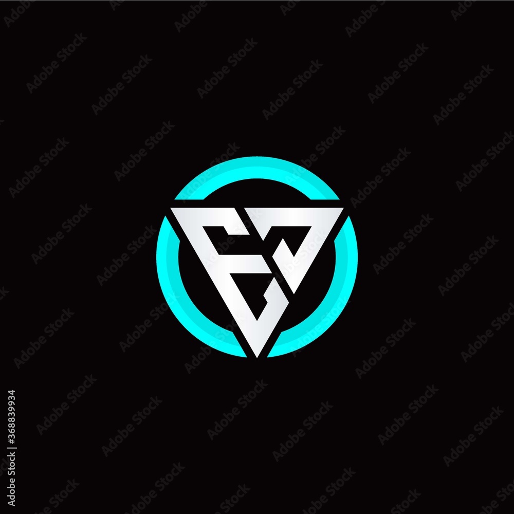E J initial logo modern triangle with circle E J initial logo modern triangle with circle