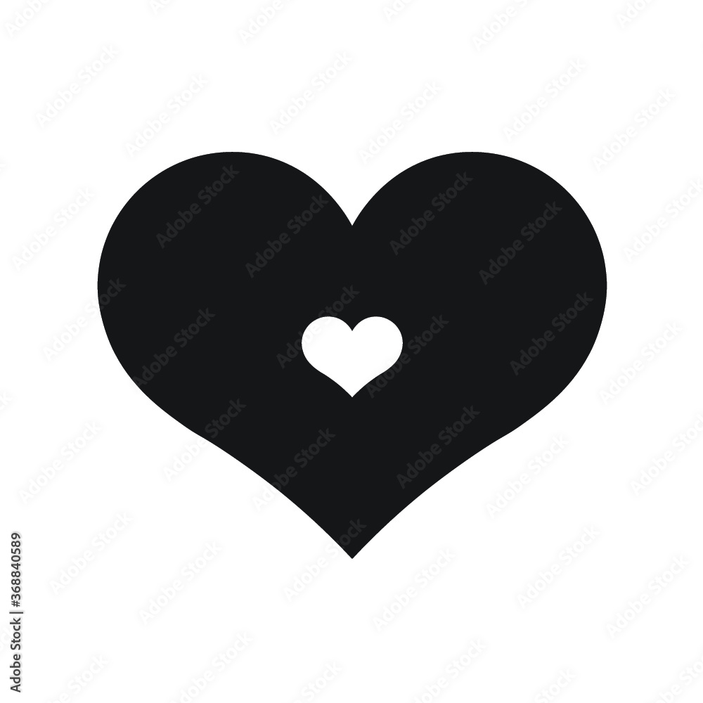 White heart within the black heart. White heart within the black heart.