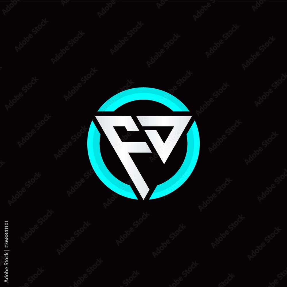 F D initial logo modern triangle with circle F D initial logo modern triangle with circle