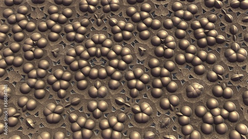 Structured relief background of a 3D factal pattern 076g