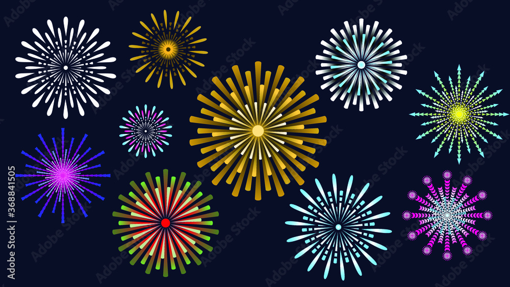 Fireworks create vector for festival card concept Fireworks create vector for festival card concept