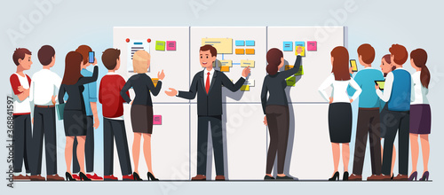 Business man explaining company strategy to staff
