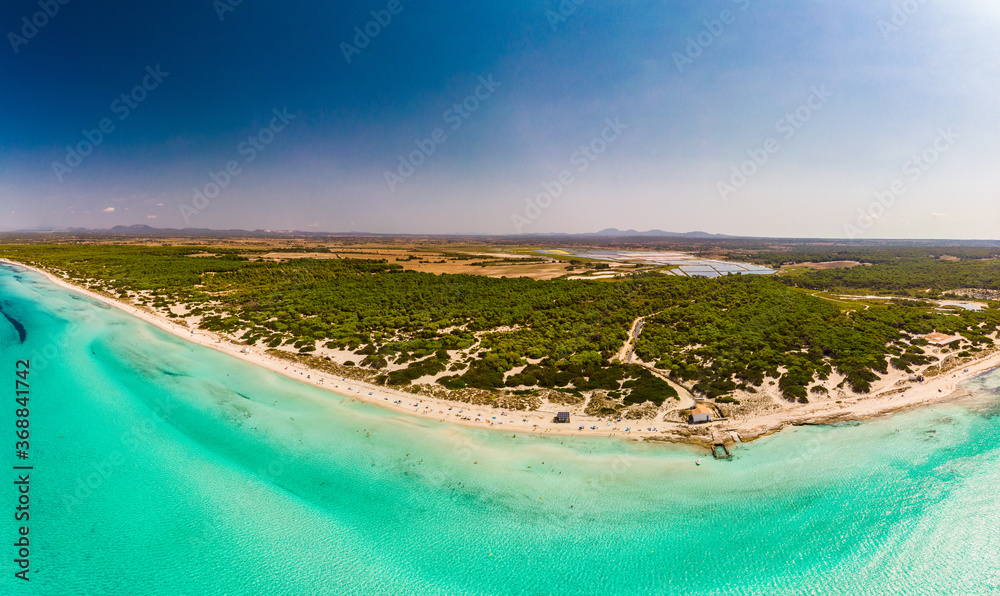 Majorca Es Trenc ses Arenes beach in Balearic Islands, Spain, July 2020