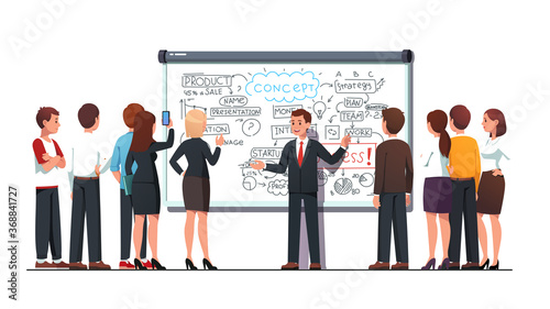 Business man explaining company strategy to staff