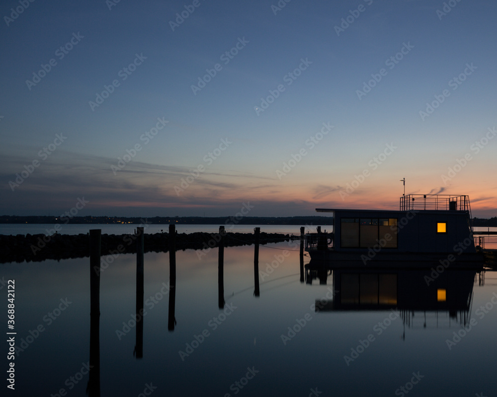 Modern Houseboat at a Marina in Denmark