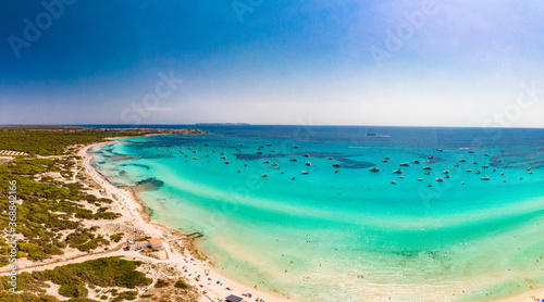Majorca Es Trenc ses Arenes beach in Balearic Islands, Spain, July 2020 photo