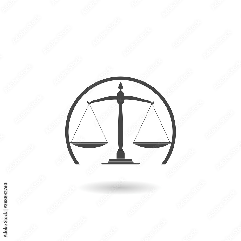 Justice Scale Icon with shadow Justice Scale Icon with shadow